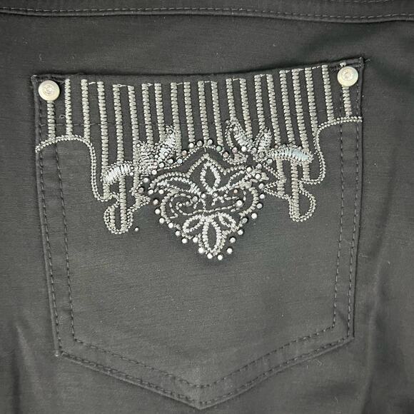 Otto Gi Italy Black Silver Embellished Pockets Bootcut Pants sz 38 / 8 NEW Tags - Picture 9 of 14